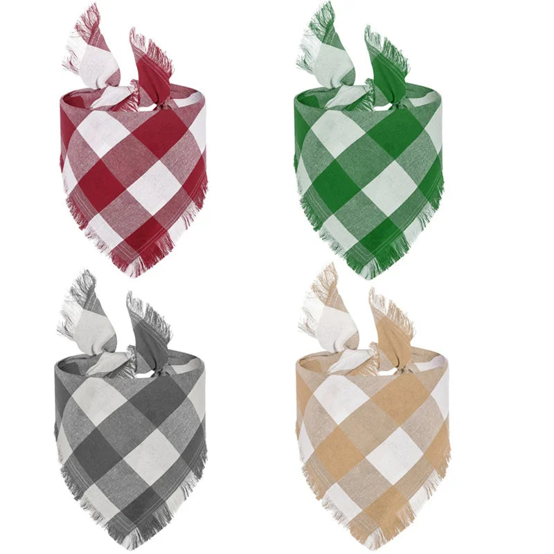 Classic Plaid Large Dog Bandanas