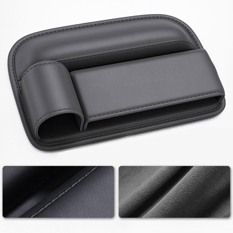 Premium Car Seat Gap Organizer Textured Pu Leather Front Seat Storage Bag with Cup Holder Auto Center Console Crevice Filler, ibuyxi.com