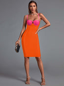 Gorgeous And Elegant Orange Bodycon Dress, ibuyxi.com