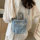 Retro Washed Denim Handbag