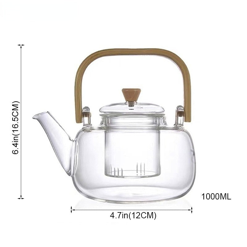 Large Handle Heat Resistant Glass Tea Pot - view 9