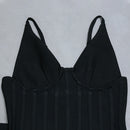 Designer Strap V Neck Bodycon Mini Dress, ibuyxi.com