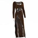 Mozision Autumn Hollow Out Long Sleeve Dress, iBuyxi.com