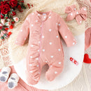 Lovebug Ruffles Waffle Knit Baby Girls Footed Onesie, iBuyXi.com