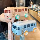 Tritan Straw Bus Water Bottle for Kids, iBuyXi.com