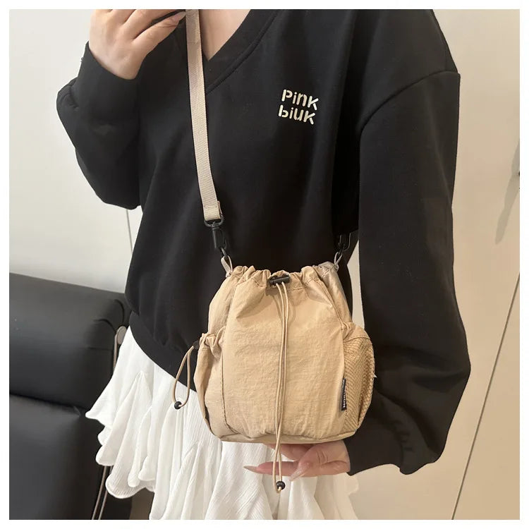 Nylon Drawstring Bucket Bag