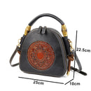 Vintage Embossed Leather Crossbody Bag