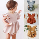 Linen Ruffles Baby Romper