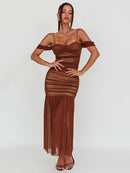 Elegant Two Layer Maxi Strapless Bodycon Dress, iBuyxi.com