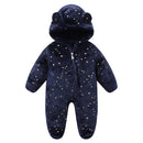 Starry Print Soft Flannel Baby Romper