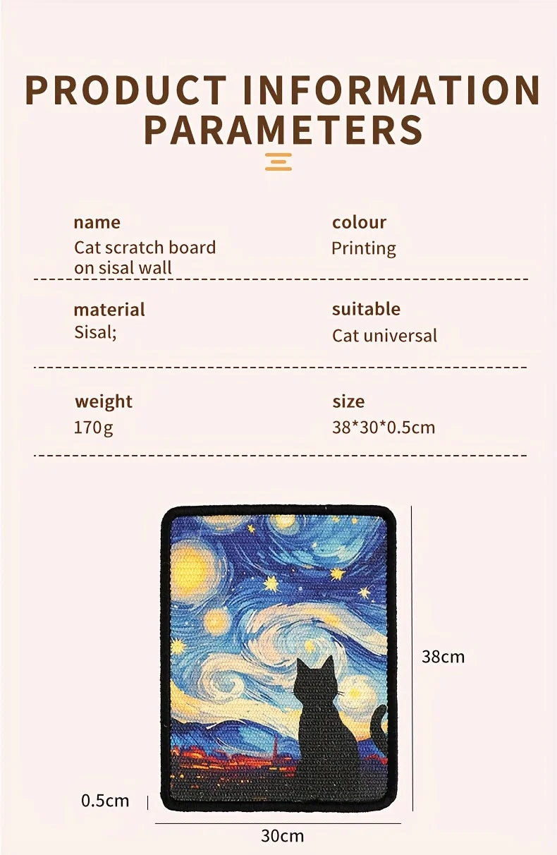 Painting Style Wall Mounted Cat Scratching Mat