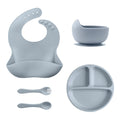 5Pcs Baby Silicone Feeding Set Round Dining Dishes, iBuyXi.com