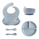 5Pcs Baby Silicone Feeding Set Round Dining Dishes, iBuyXi.com