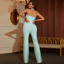 Light Blue Sleeveless Bodycon Full Length Dress, ibuyxi.com