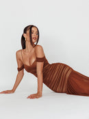 Elegant Two Layer Maxi Strapless Bodycon Dress, iBuyxi.com