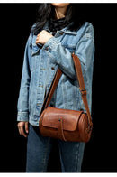 Round Vintage Leather Satchel