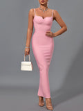Elegant Fashion Maxi Pink Bandage Dress - view 2