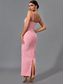 Elegant Fashion Maxi Pink Bandage Dress - view 6