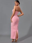 Pink Maxi Long Bandage Bodycon Dress | ibuyxi.com