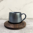 Matte Kiln Tea Cup with Walnut Plate - view 7