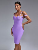 Gorgeous Spaghetti Strap Lilac Bodycon Outfit, ibuyxi.com