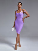 Gorgeous Spaghetti Strap Lilac Bodycon Outfit, ibuyxi.com