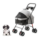 Mesh Canopy Foldable Pet Stroller