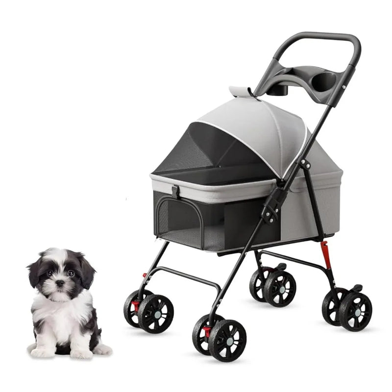 Mesh Canopy Foldable Pet Stroller