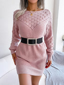 Casual Knitted Sweater Mini Dress