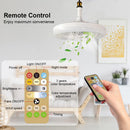 Ceiling Fan With Lights Remote Control E27 Converter Base 30W Smart Remote Control Ceiling Fan With LED Lighting For Living Room - iBuyXi.com