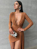 Mozision Autumn Elegance Irregular Maxi Dress, iBuyxi.com