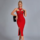 Diamond Detail Sheath Midi Dress