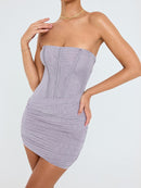 Off Shoulder Sleeve Bodycon Mini Backless Dress, ibuyxi.com