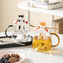 Unique 3D Dog Glass Mug Spoon Lid Gift, ibuyxi.com