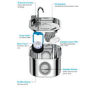 Stainless Steel 2.2L Automatic Cat Water Fountain