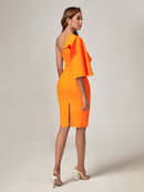 High Quality Ruffle Orange Bodycon Dress, ibuyxi.com