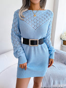 Casual Knitted Sweater Mini Dress