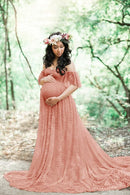 Lace Maternity Maxi Gown