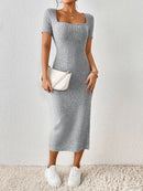 Women's Knitted Casual Summer Midi Dress