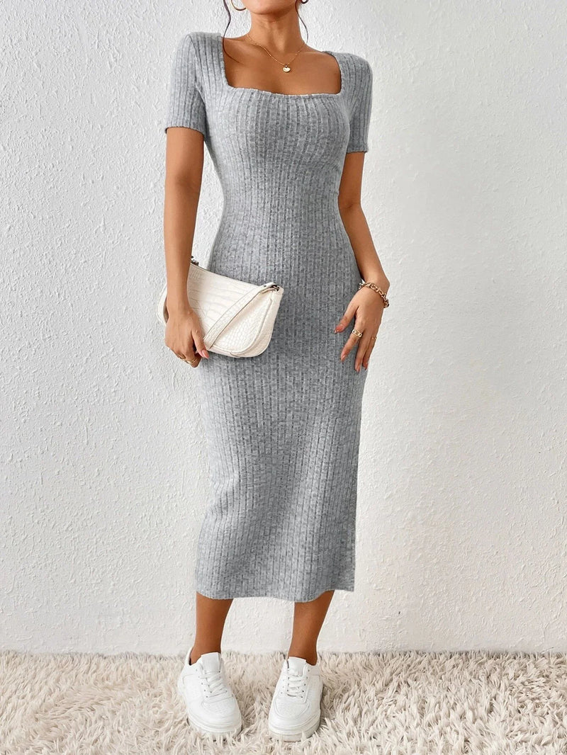 Women's Knitted Casual Summer Midi Dress