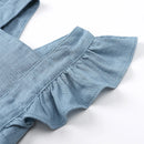 Linen Ruffles Baby Romper