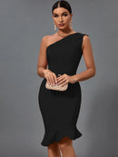 Orange Mermaid Midi Bandage Bodycon Dress, ibuyxi.com