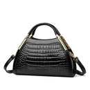 Glossy Croc Patent Leather Handbag