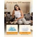 Fluffy Faux Rabbit Fur Grey Body Pillow, iBuyXi.com