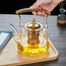 Heat Resistant With Strainer Glass Flower Tea Pot - view 3