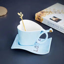 Retro Heart-Shape Ceramic Coffee Mug Set, ibuyxi.com