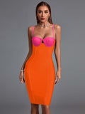 Gorgeous And Elegant Orange Bodycon Dress, ibuyxi.com