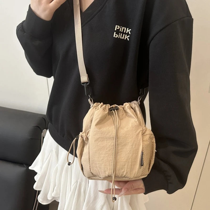 Nylon Drawstring Bucket Bag