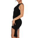 Colorful Bodycon Ruffled Mini Dress, ibuyxi.com