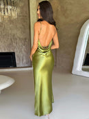 Spaghetti Strap Sleeveless and Backless Split Dress, iBuyxi.com